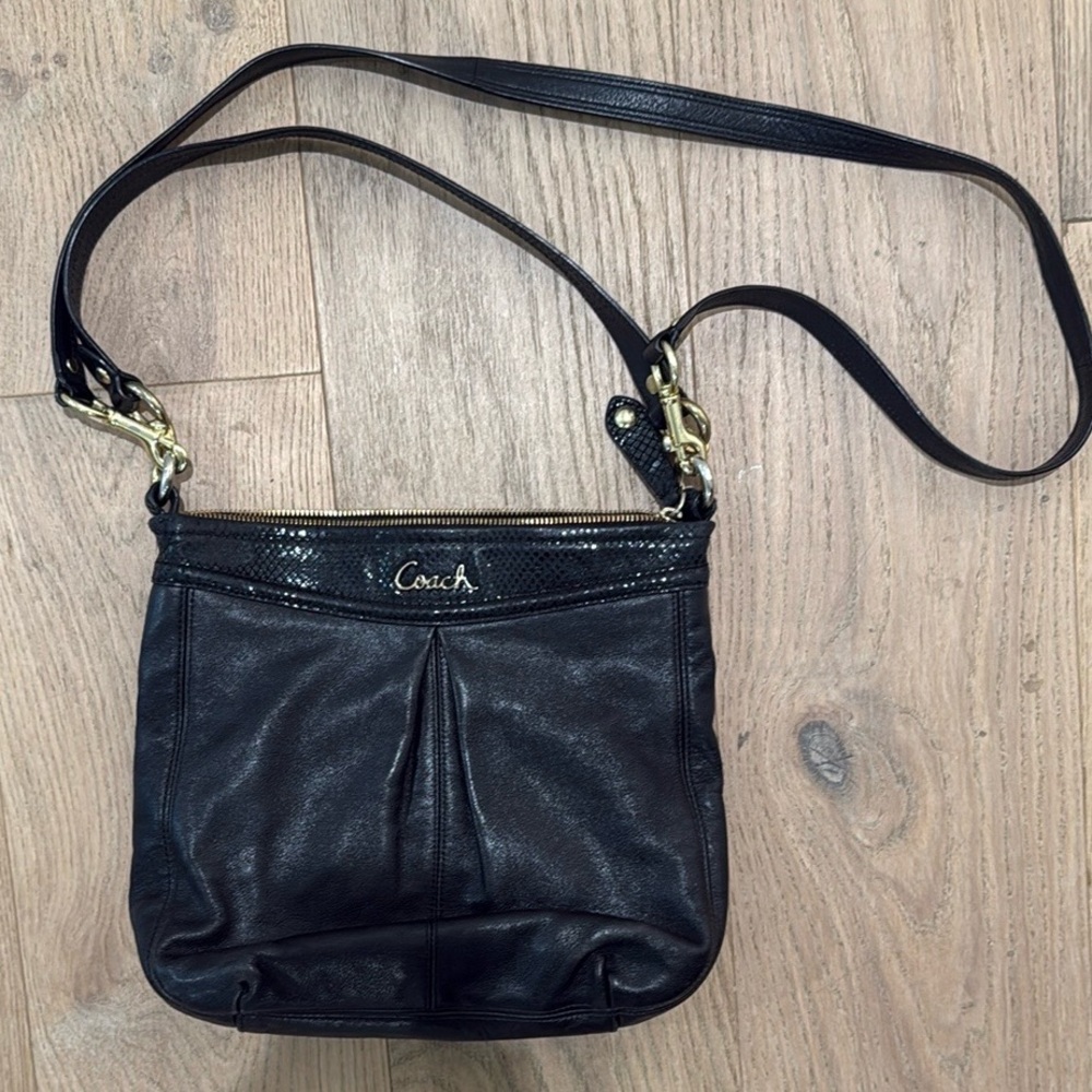 Coach Ashley Black Leather Crossbody f20114